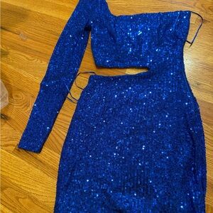 Windsor Royal Blue Sequin Mini Dress XS